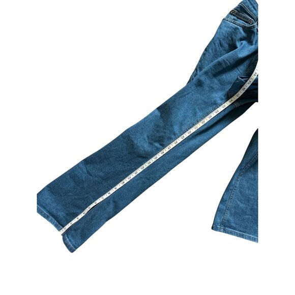 Massimo Dutti Womens Jeans Semi Flared Sz 4 Denim High Rise Medium Wash Stretch - Picture 8 of 9